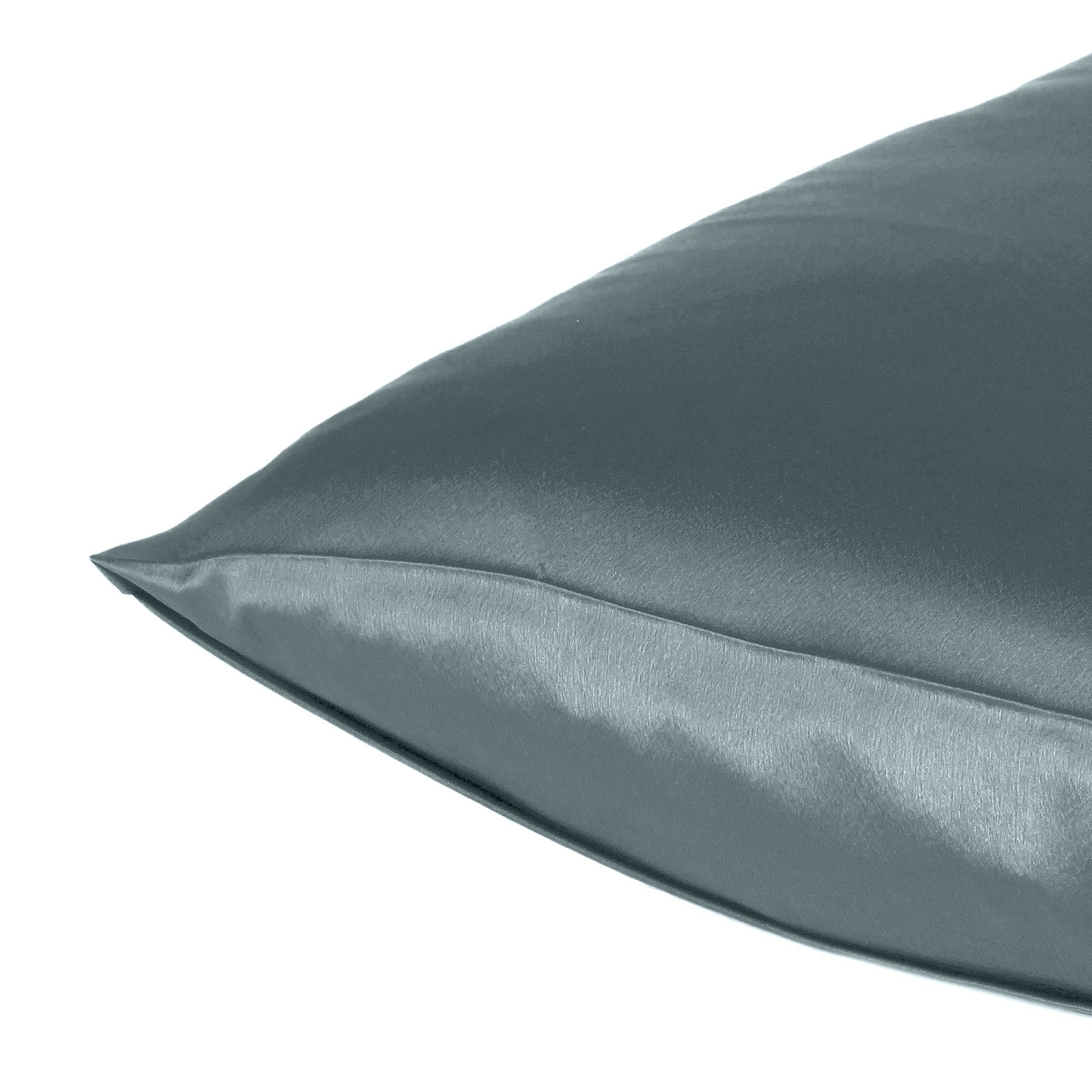 Gray Dreamy Set of 2 Silky Satin Standard Pillowcases