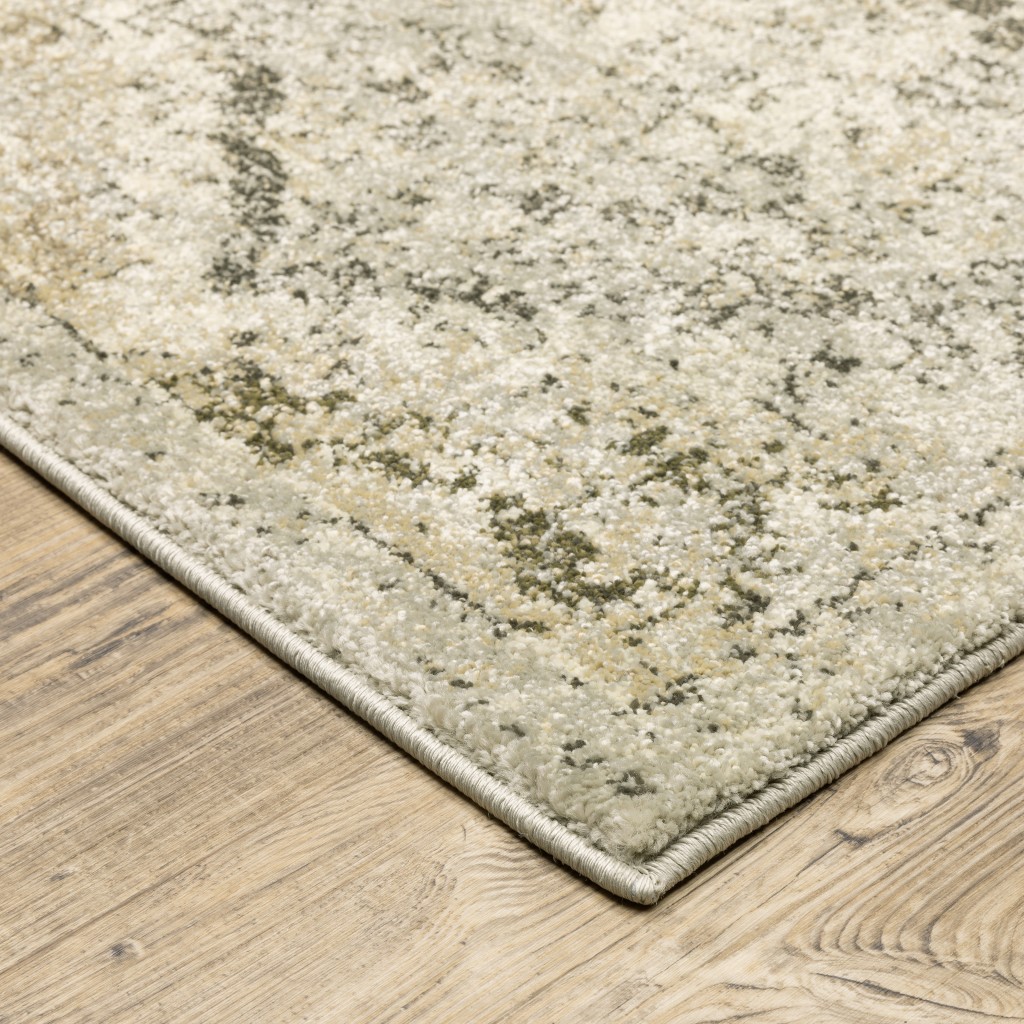 2" X 8" Ivory And Gray Floral Trellis Indoor Runner Rug