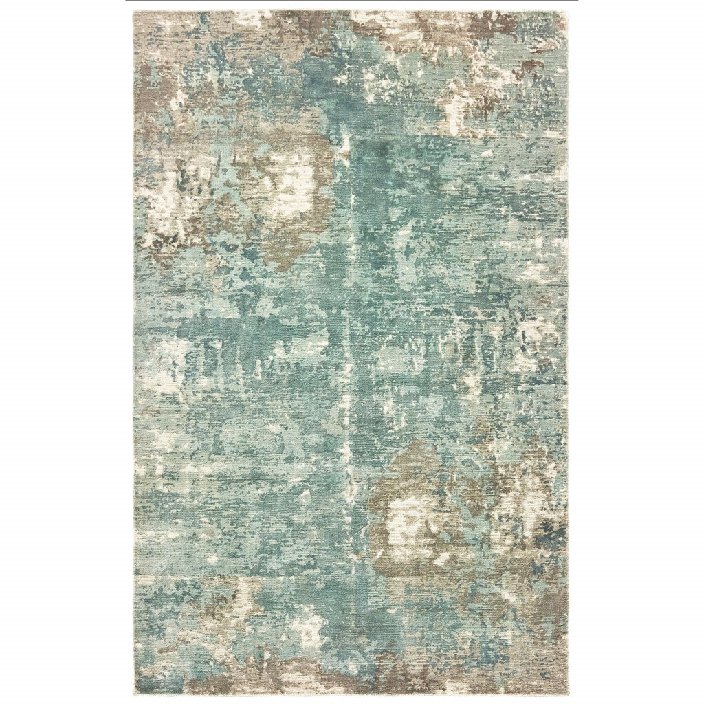 6’ X 9’ Blue And Gray Abstract Pattern Indoor Area Rug-388085-1