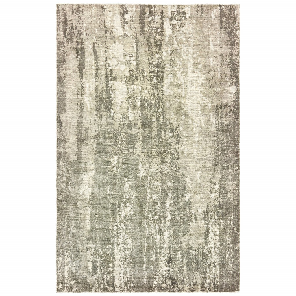 6’ X 9’ Gray And Ivory Abstract Splash Indoor Area Rug-388086-1