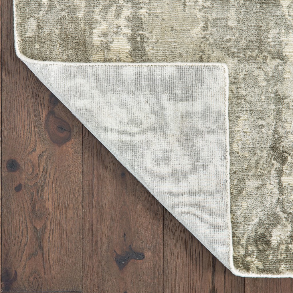 10 X 14 Gray And Ivory Abstract Splash Indoor Area Rug