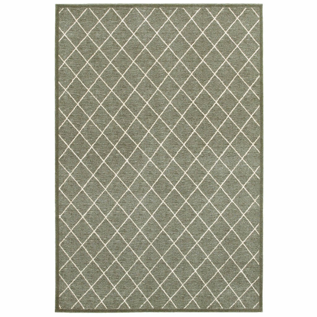 10’ X 13’ Gray And Ivory Diamond Indoor Area Rug-388161-1