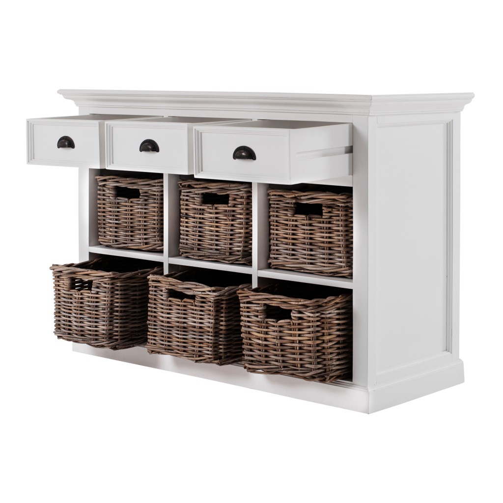 Modern Farmhouse Buffet Server with Basket Set