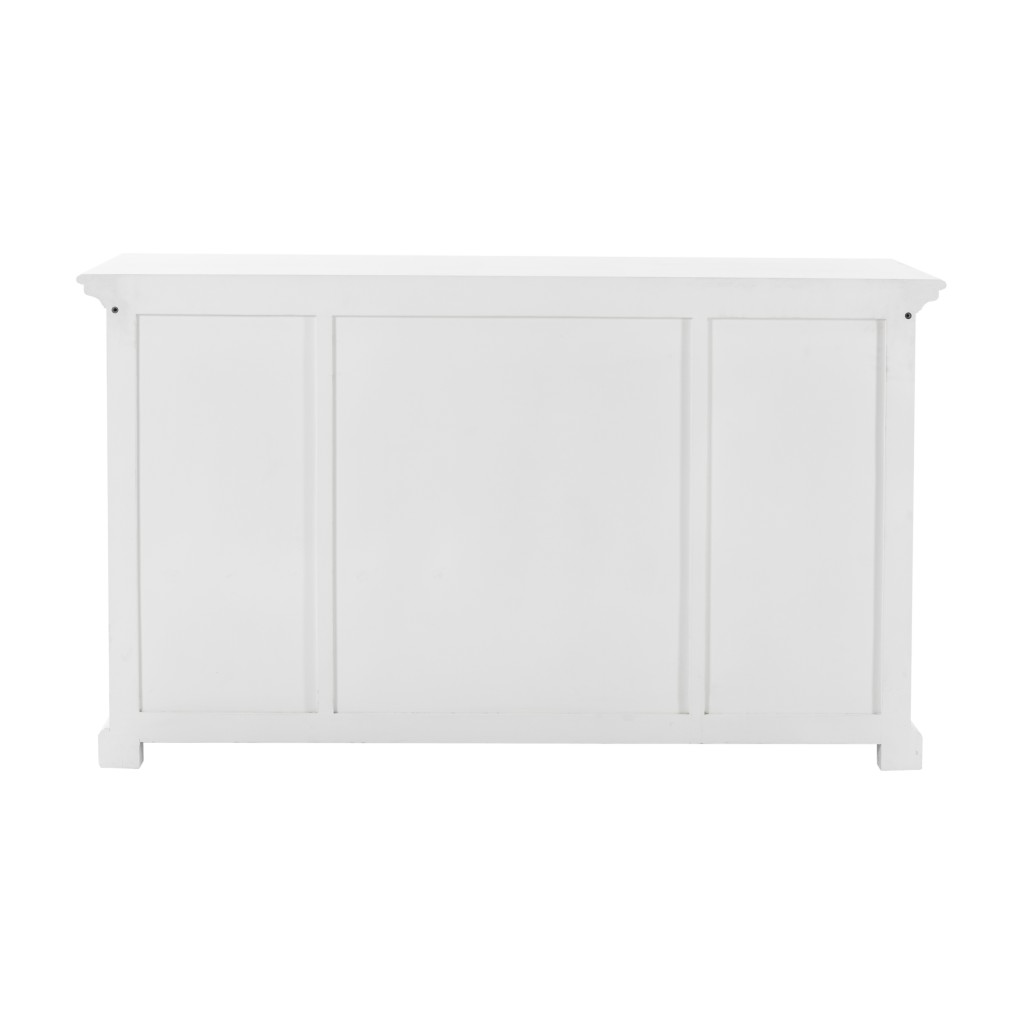 White Accent Cabinet with Glass Doors