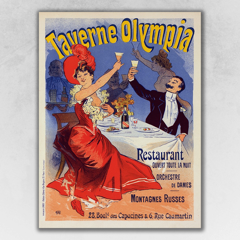 Taverne Olympia French Restaurant Unframed Print Wall Art-388260-1