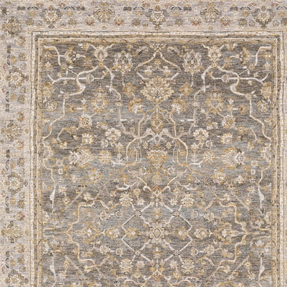 3" X 5" Beige Grey Machine Woven Oriental Indoor Arean Rug