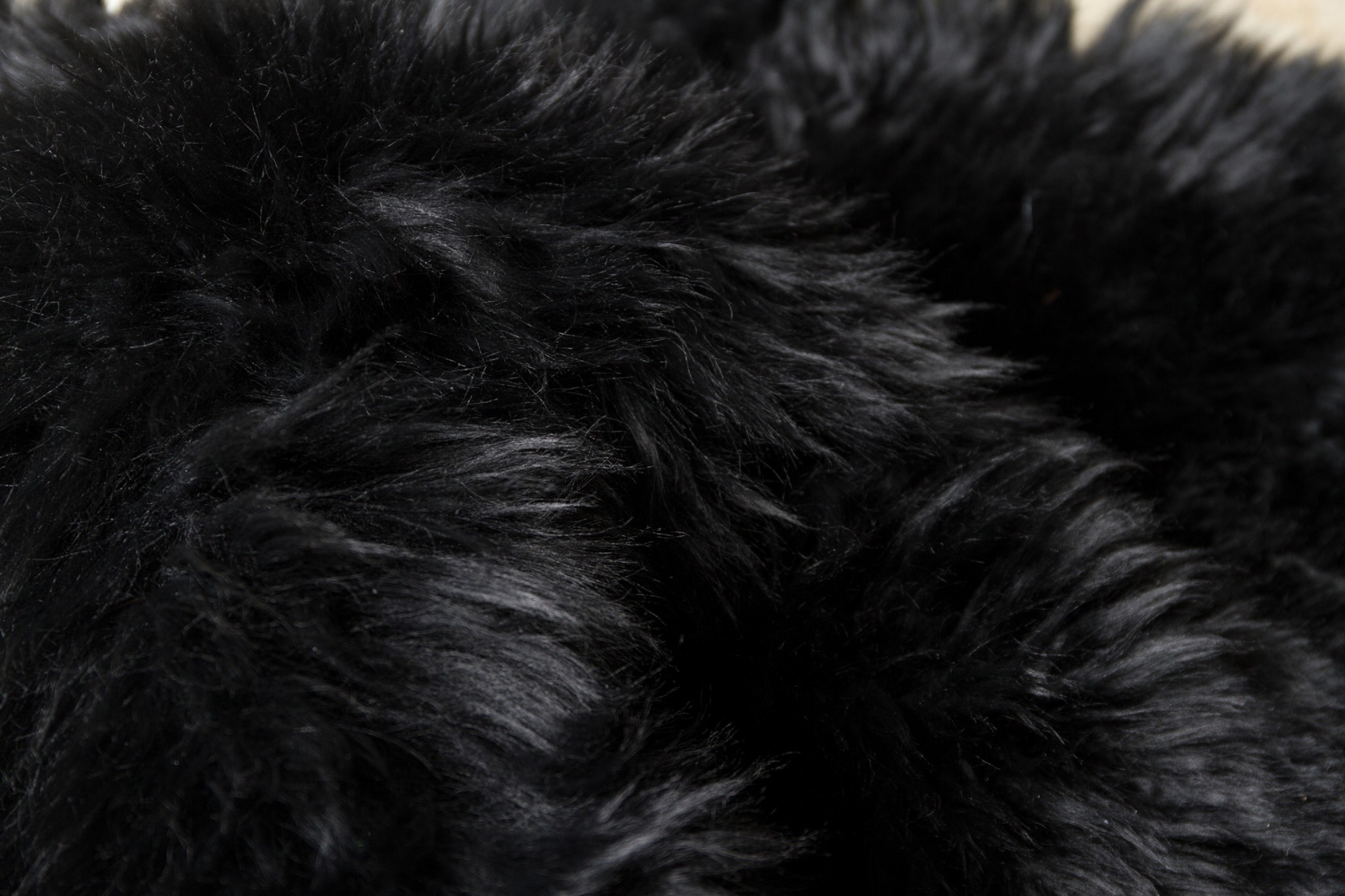 3" X 5" Black Natural Sheepskin Area Rug