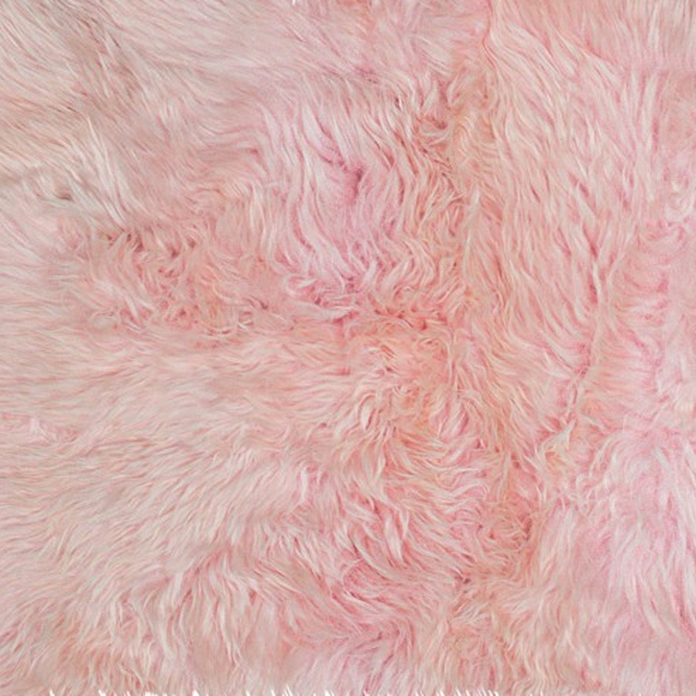 3" X 5" Pink Natural Sheepskin Area Rug