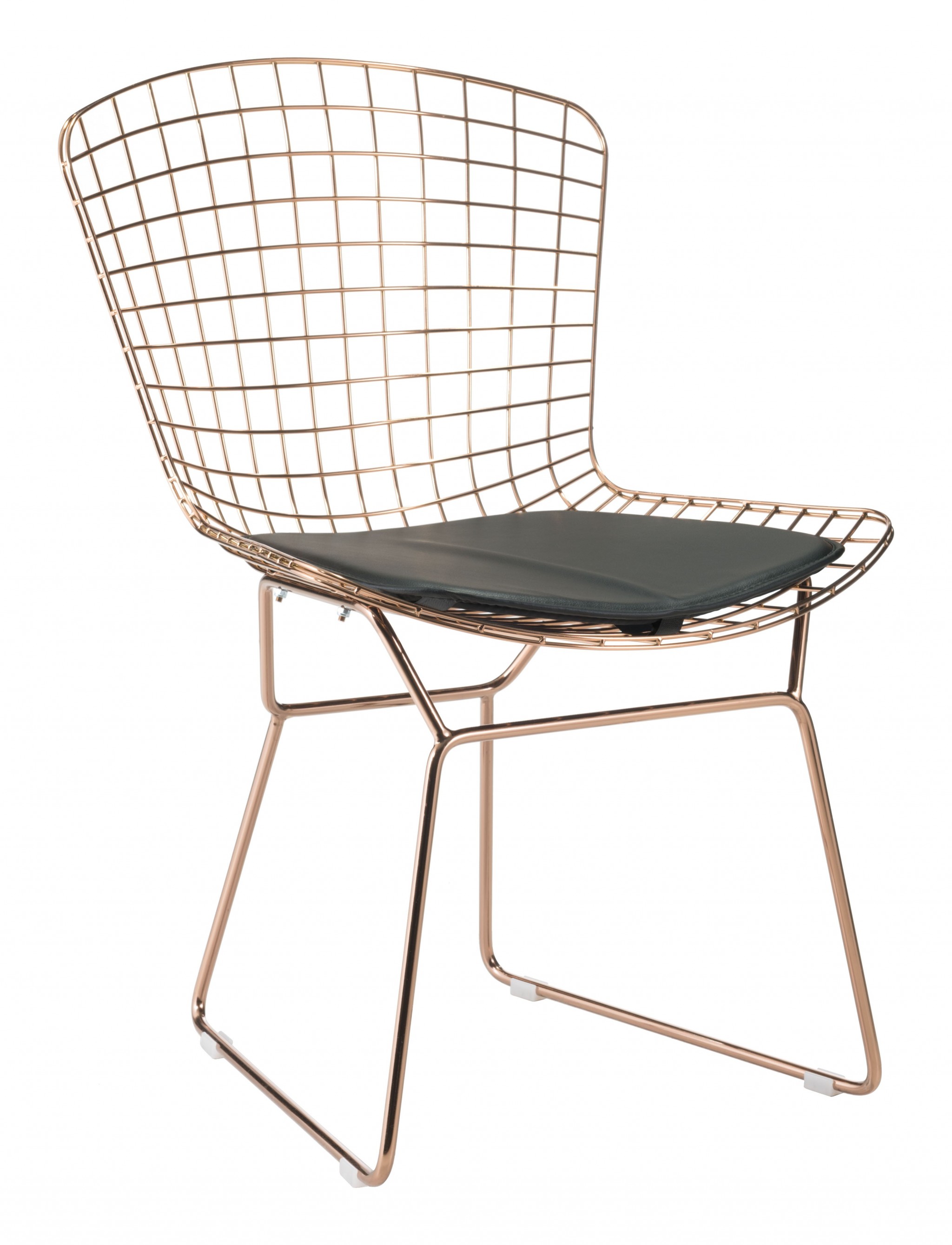 Black Faux Leather Cushion Chair Pad