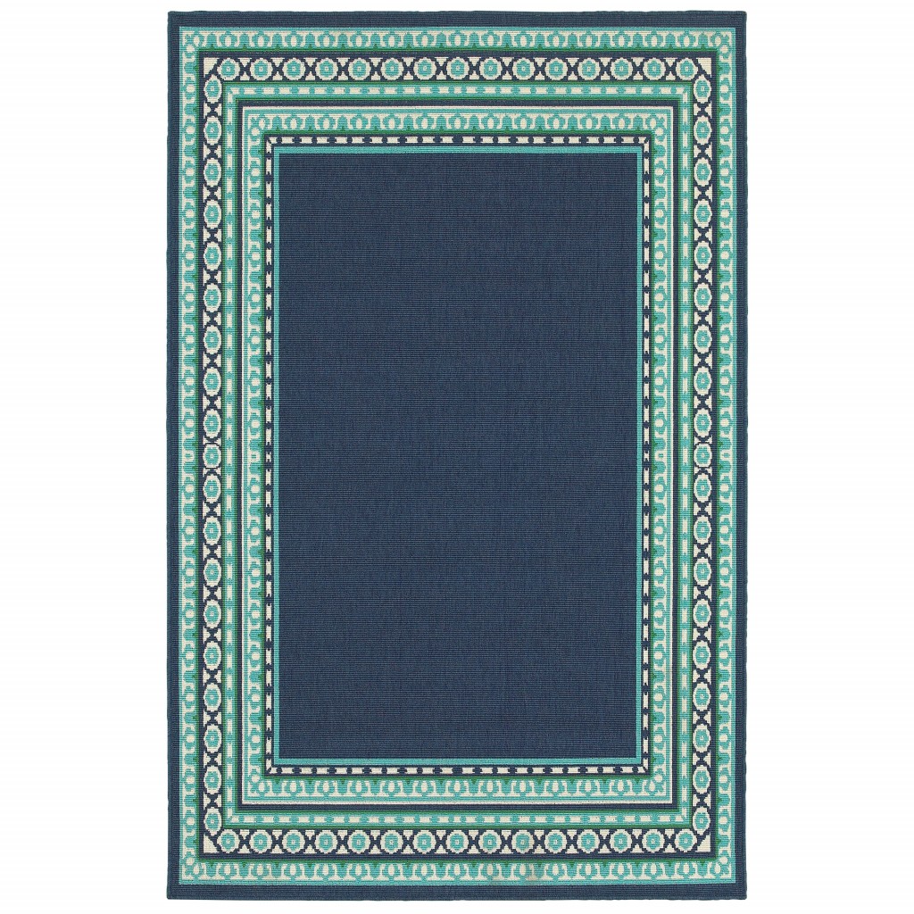 4' x 6' Blue and Green Indoor Outdoor Area Rug-388674-1