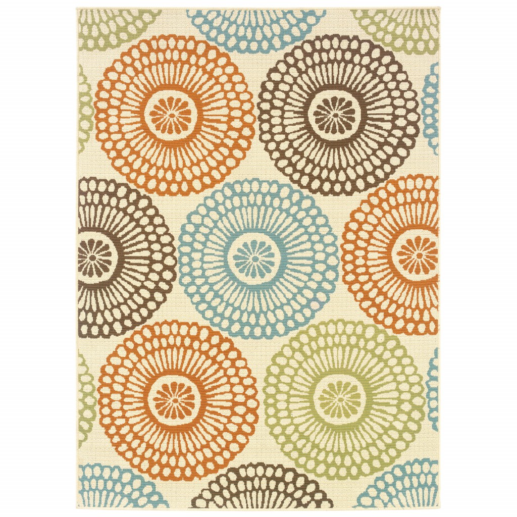 4' x 6' Beige Indoor Outdoor Area Rug-388690-1