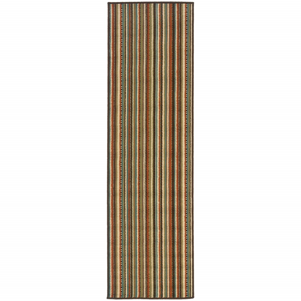 2' X 8' Green Indoor Outdoor Area Rug-388696-1