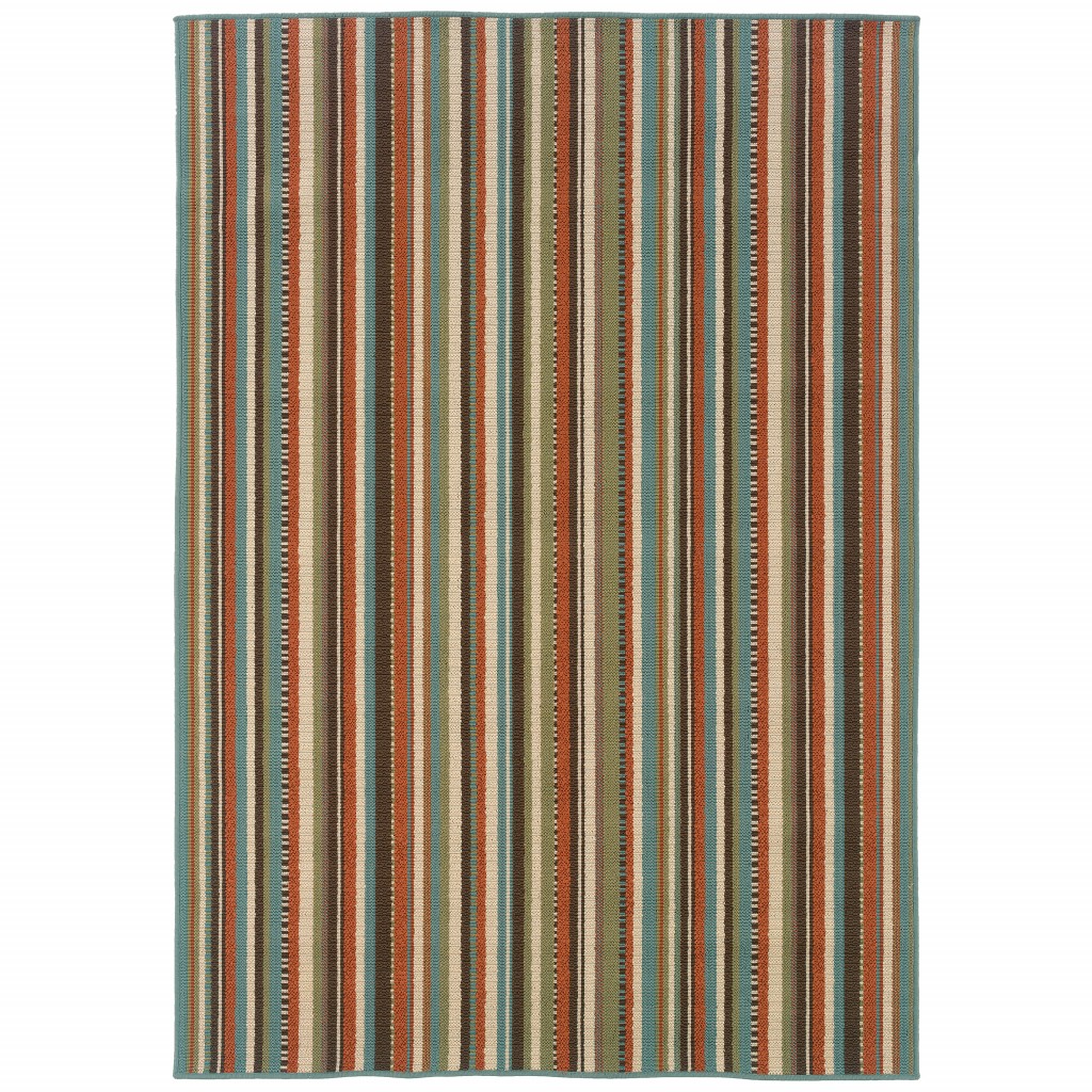 5' x 8' Green Indoor Outdoor Area Rug-388699-1