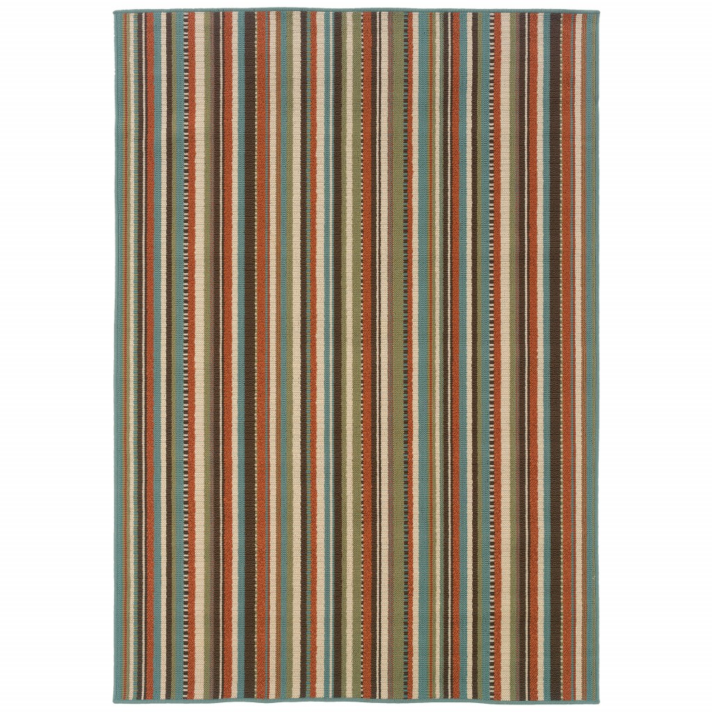 7' X 10' Green Indoor Outdoor Area Rug-388700-1
