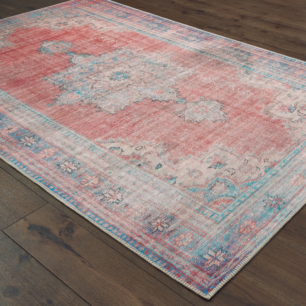8x10 Red and Blue Oriental Area Rug