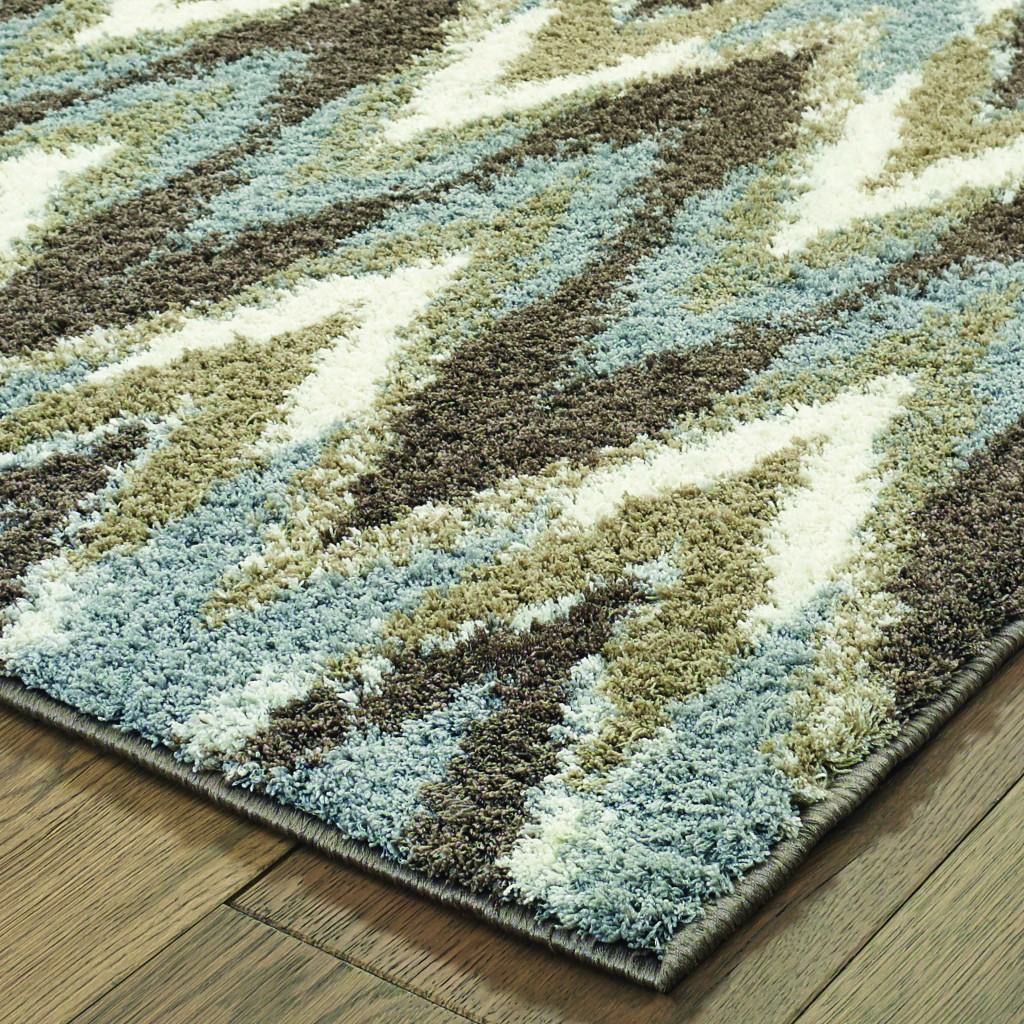 4" X 6" Gray And Taupe Ikat Pattern Area Rug