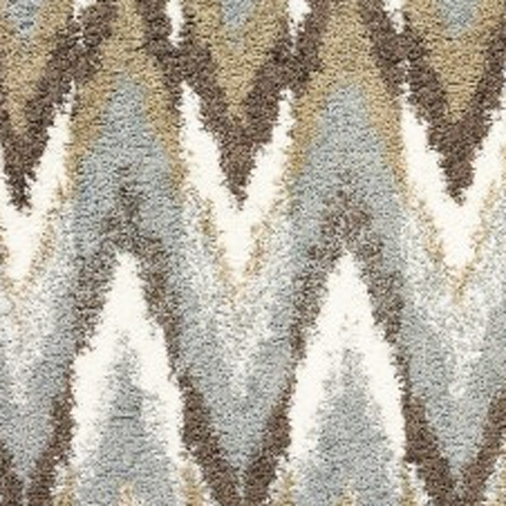 4" X 6" Gray And Taupe Ikat Pattern Area Rug