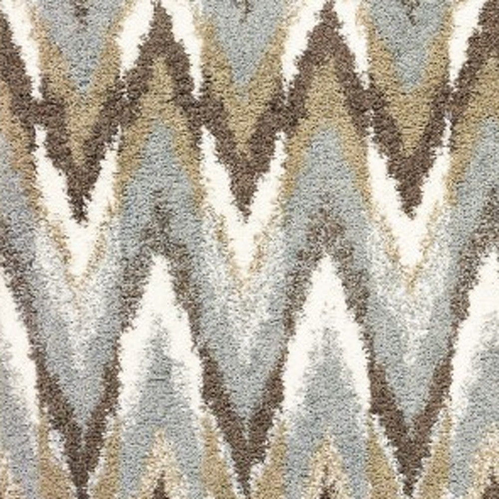 4" X 6" Gray And Taupe Ikat Pattern Area Rug