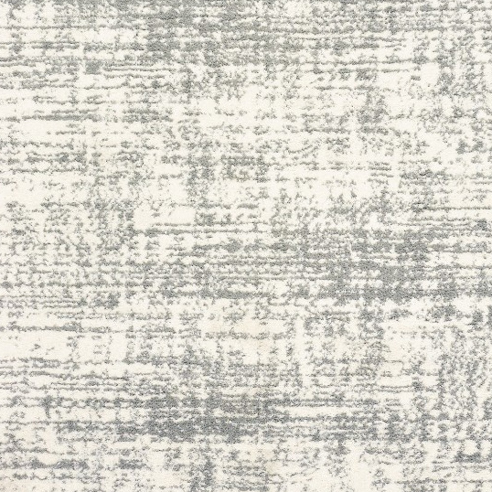 4" X 6" Ivory And Gray Abstract Strokes Area Rug