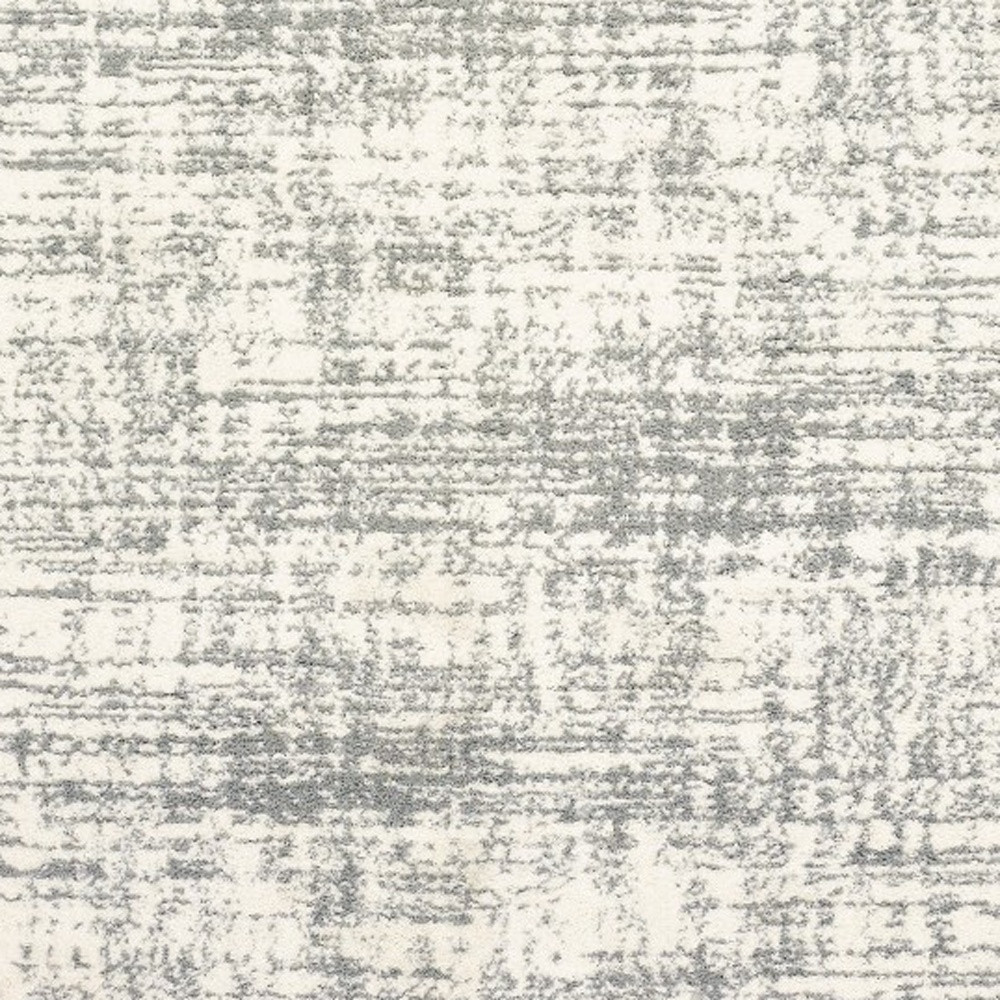 5" X 8" Ivory And Gray Abstract Strokes Area Rug