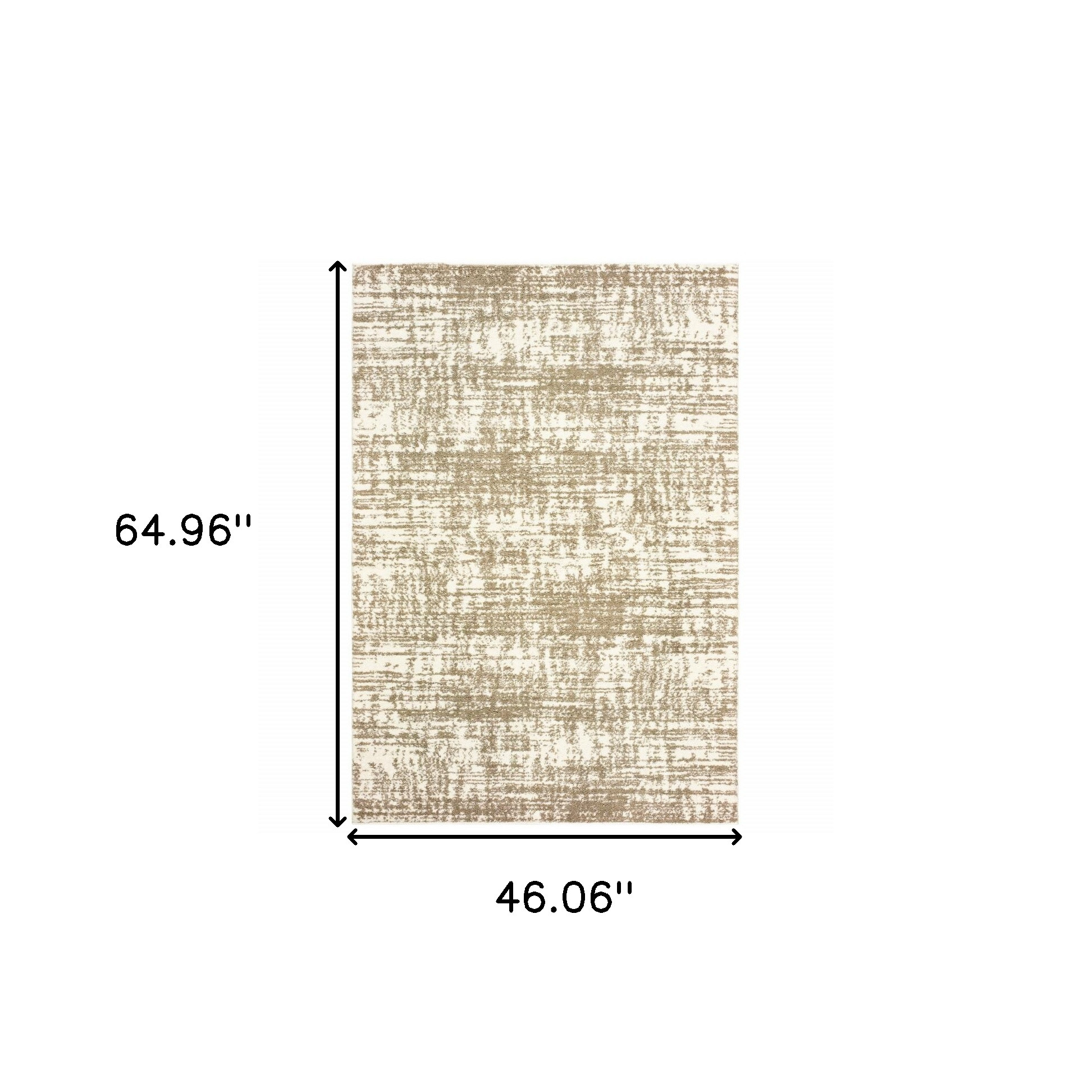 4" X 6" Ivory And Gray Abstract Strokes Area Rug
