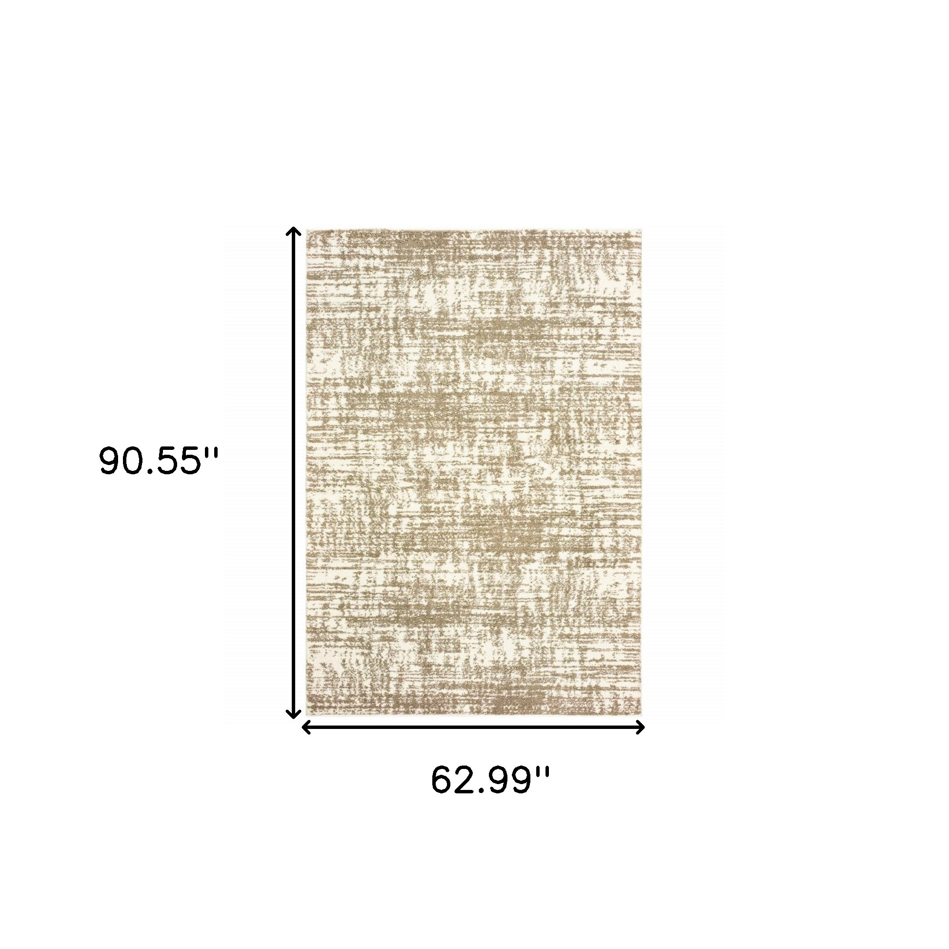 5" X 8" Ivory And Gray Abstract Strokes Area Rug