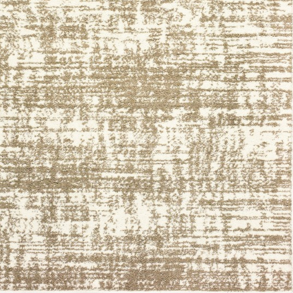 7" X 10" Ivory Shag Power Loom Area Rug