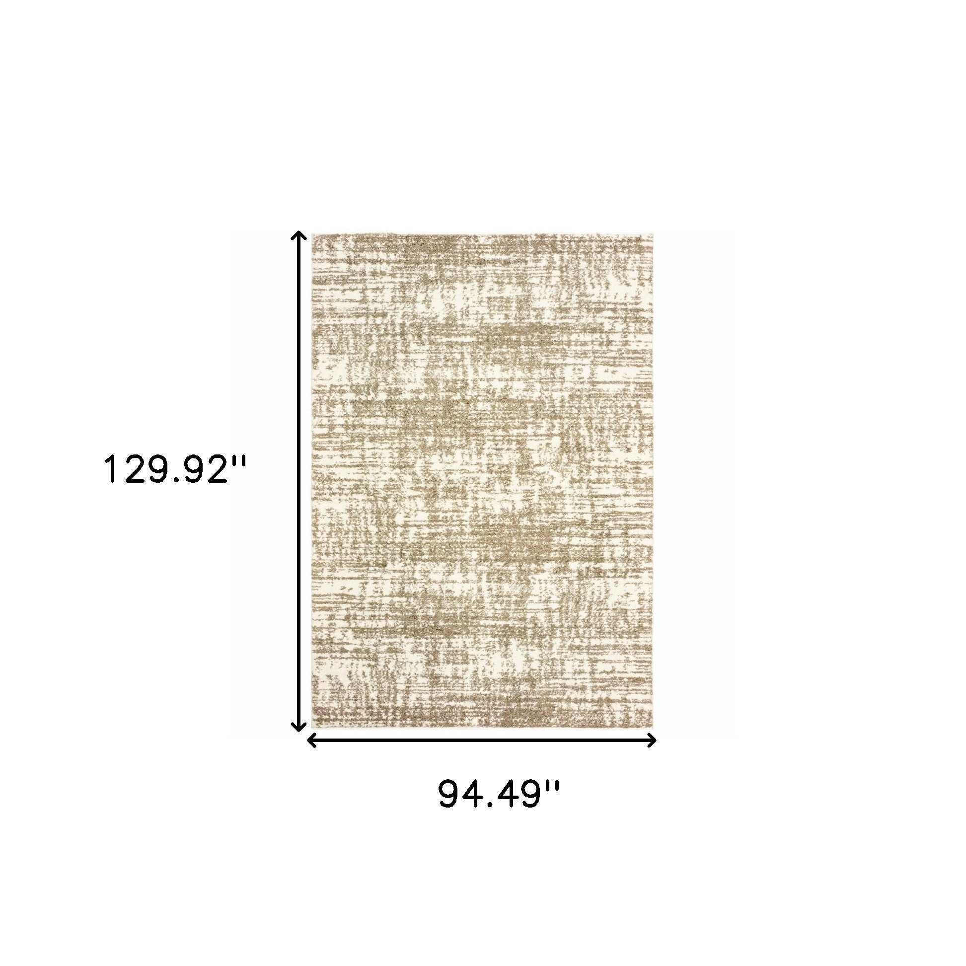 8" X 11" Ivory And Gray Abstract Strokes Area Rug