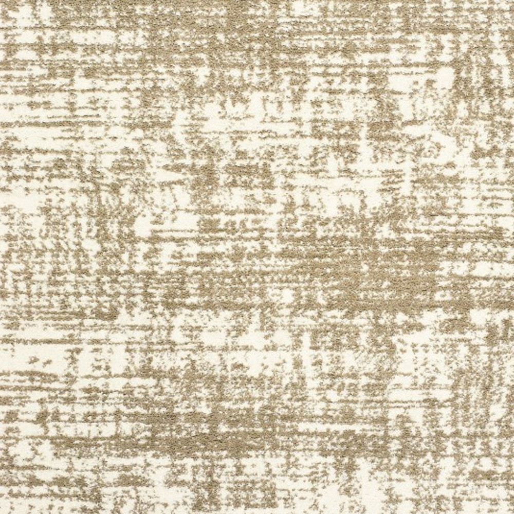 8" X 11" Ivory And Gray Abstract Strokes Area Rug