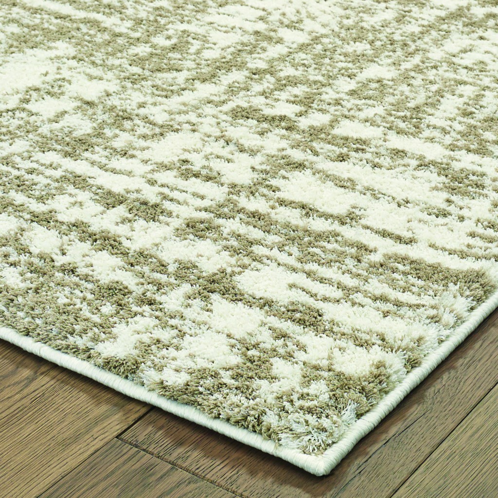 10" X 13" Taupe Dhurrie Area Rug