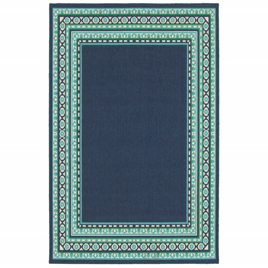 2' X 3' Blue and Green Indoor Outdoor Area Rug-388925-1