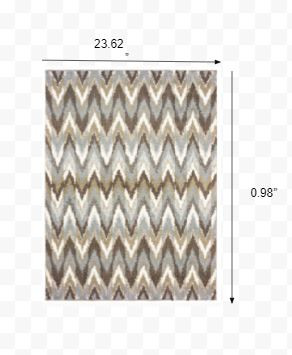 2" X 3" Gray Shag Power Loom Area Rug