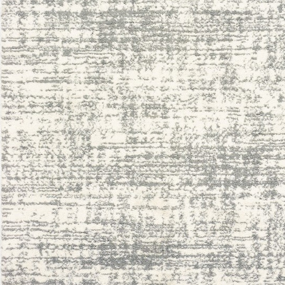 2" X 3" Gray and Ivory Shag Power Loom Area Rug