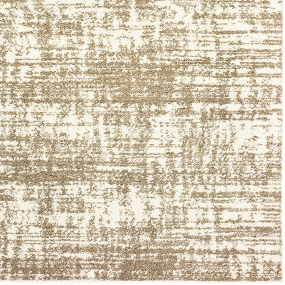 2" X 3" Ivory And Gray Abstract Strokes Scatter Rug