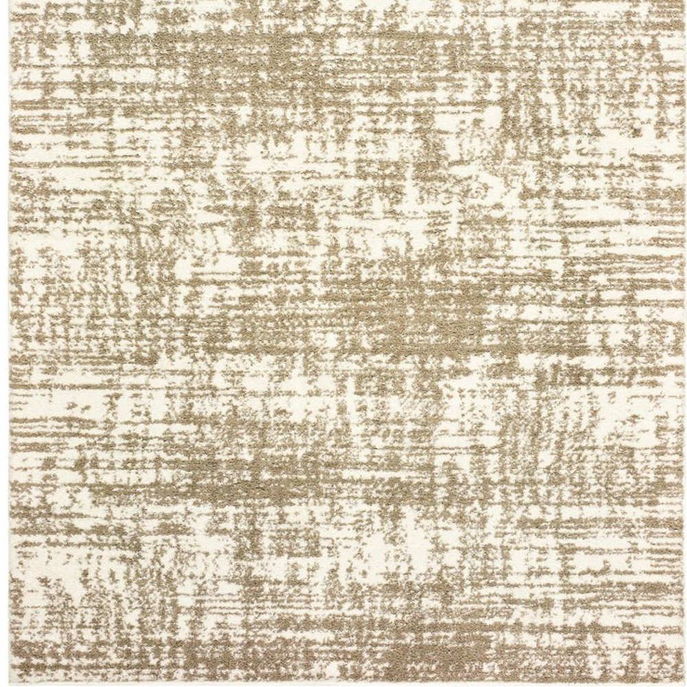 2" X 3" Ivory And Gray Abstract Strokes Scatter Rug