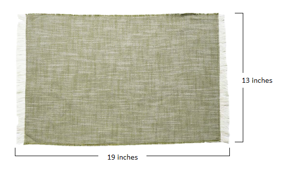Set of Eight Dull Green Woven Textured Placemats