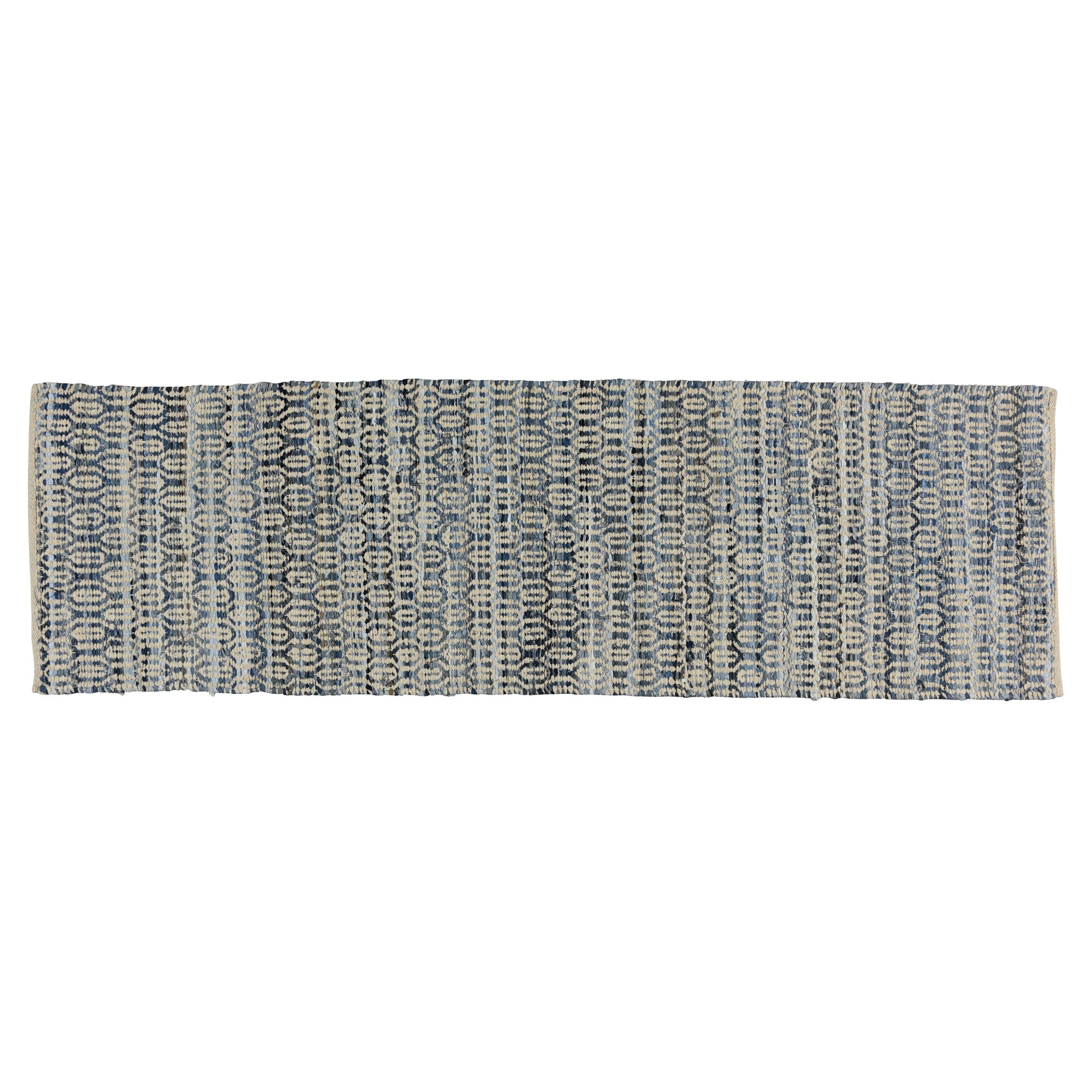 3' X 8' Blue And Gray Ogee Runner Rug-389078-1