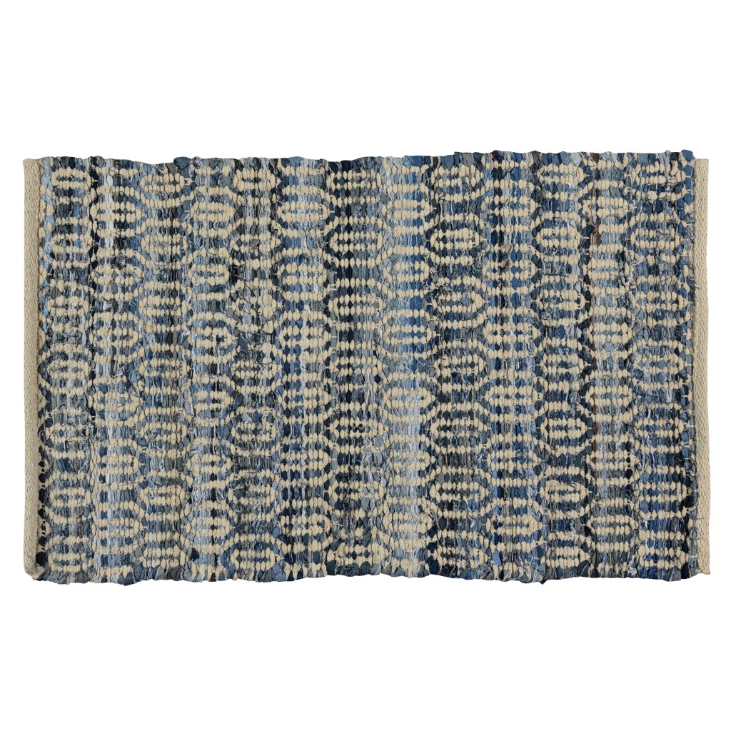 2' X 3' Blue And Gray Ogee Scatter Rug-389080-1