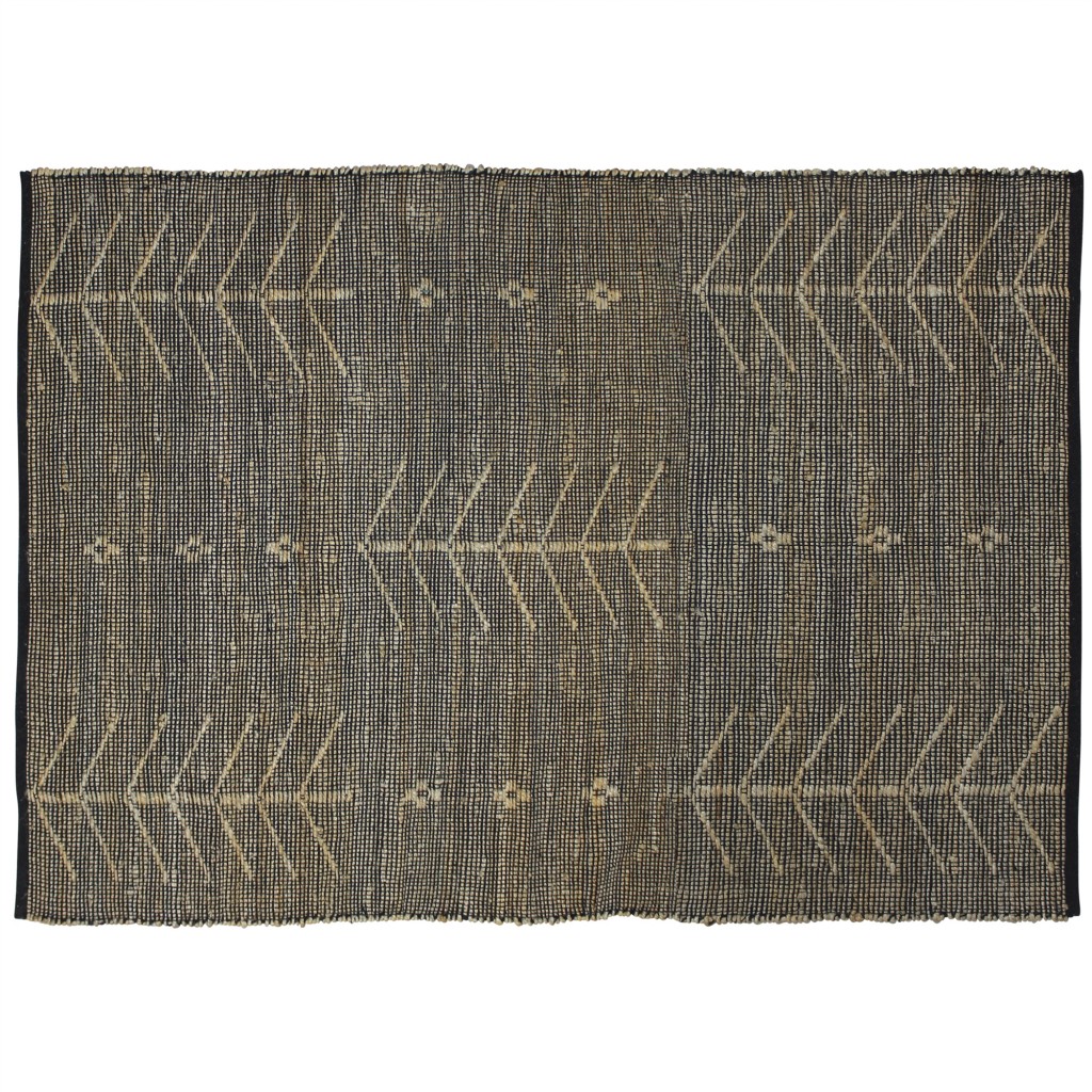 4’ X 6’ Black Distressed Tribal Area Rug-389085-1