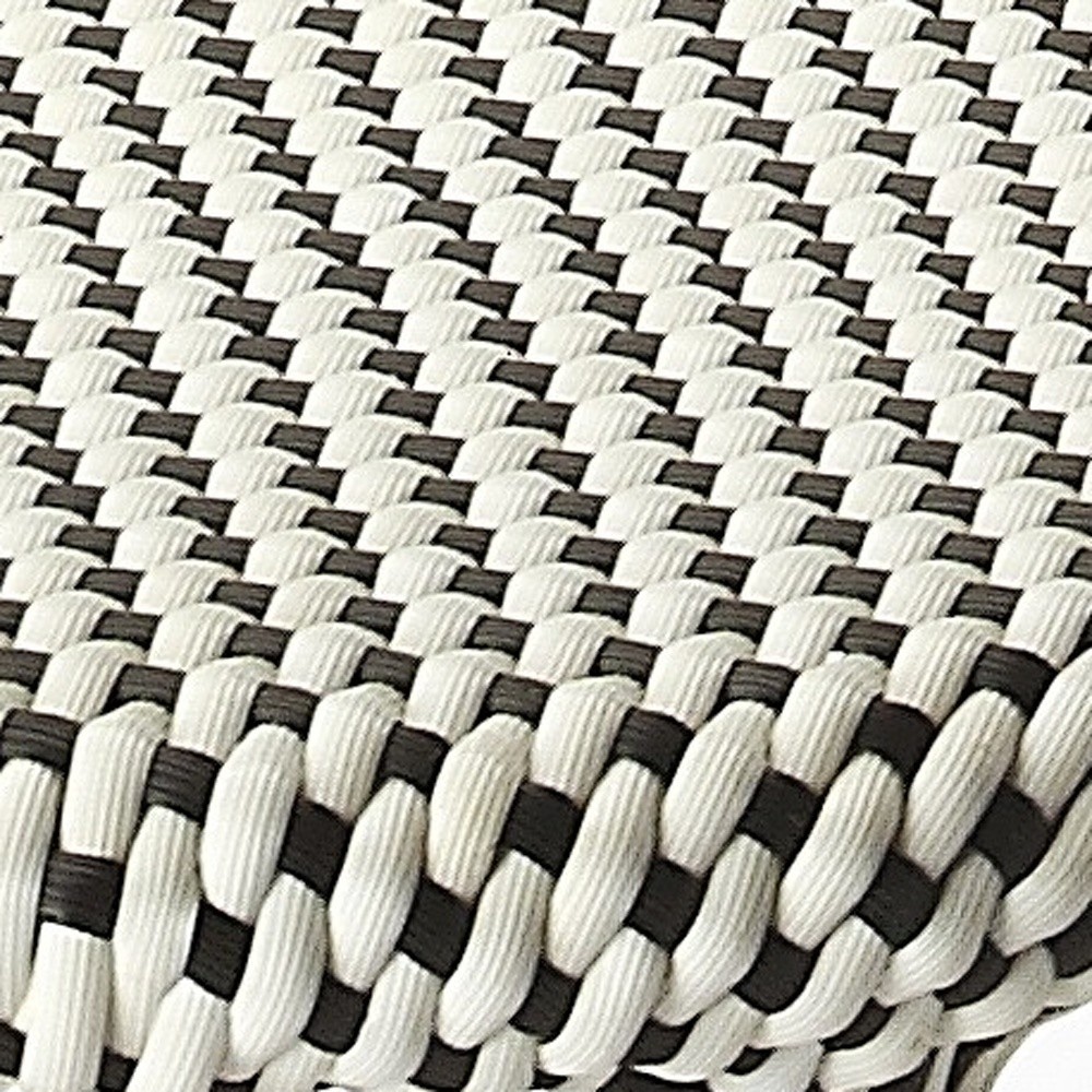 Black and White Rattan Counter Stool