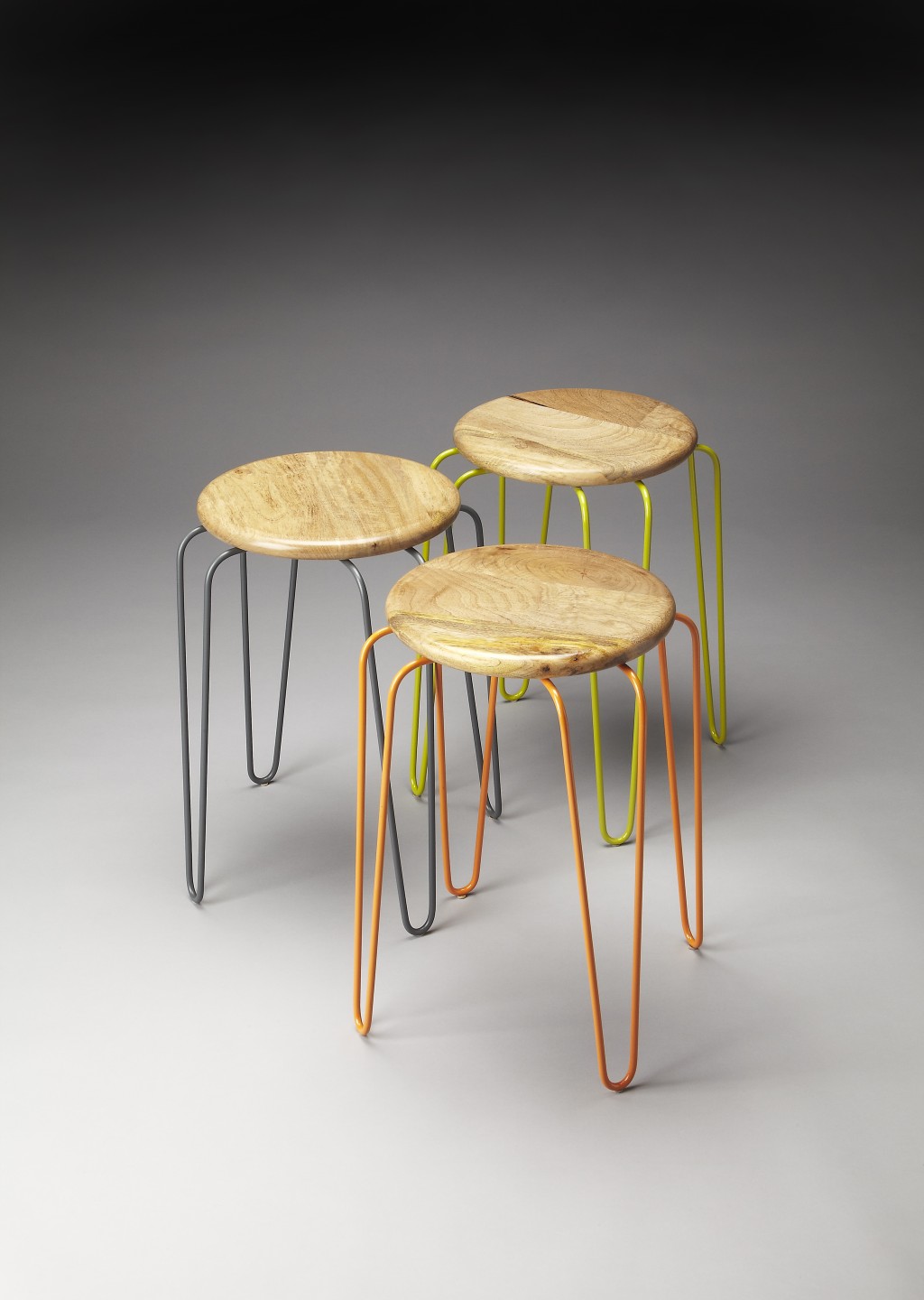 Stackable Iron Colored Stools