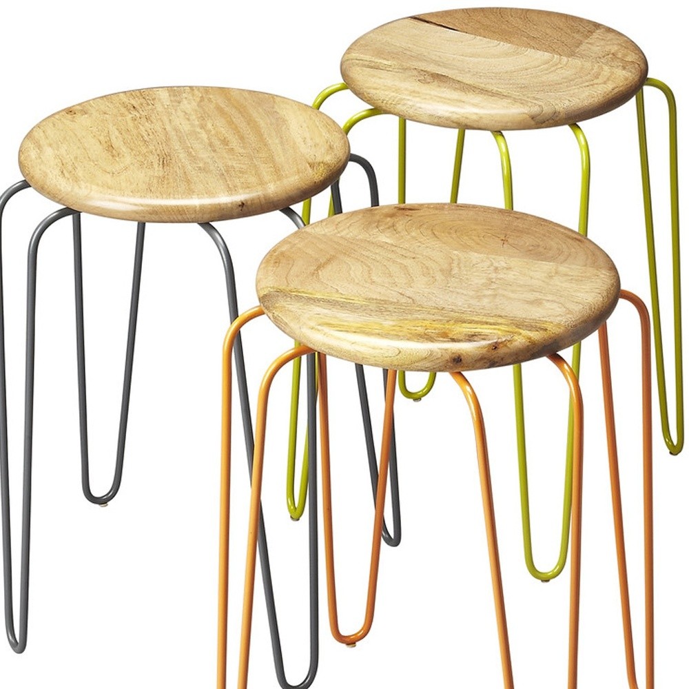 Stackable Iron Colored Stools