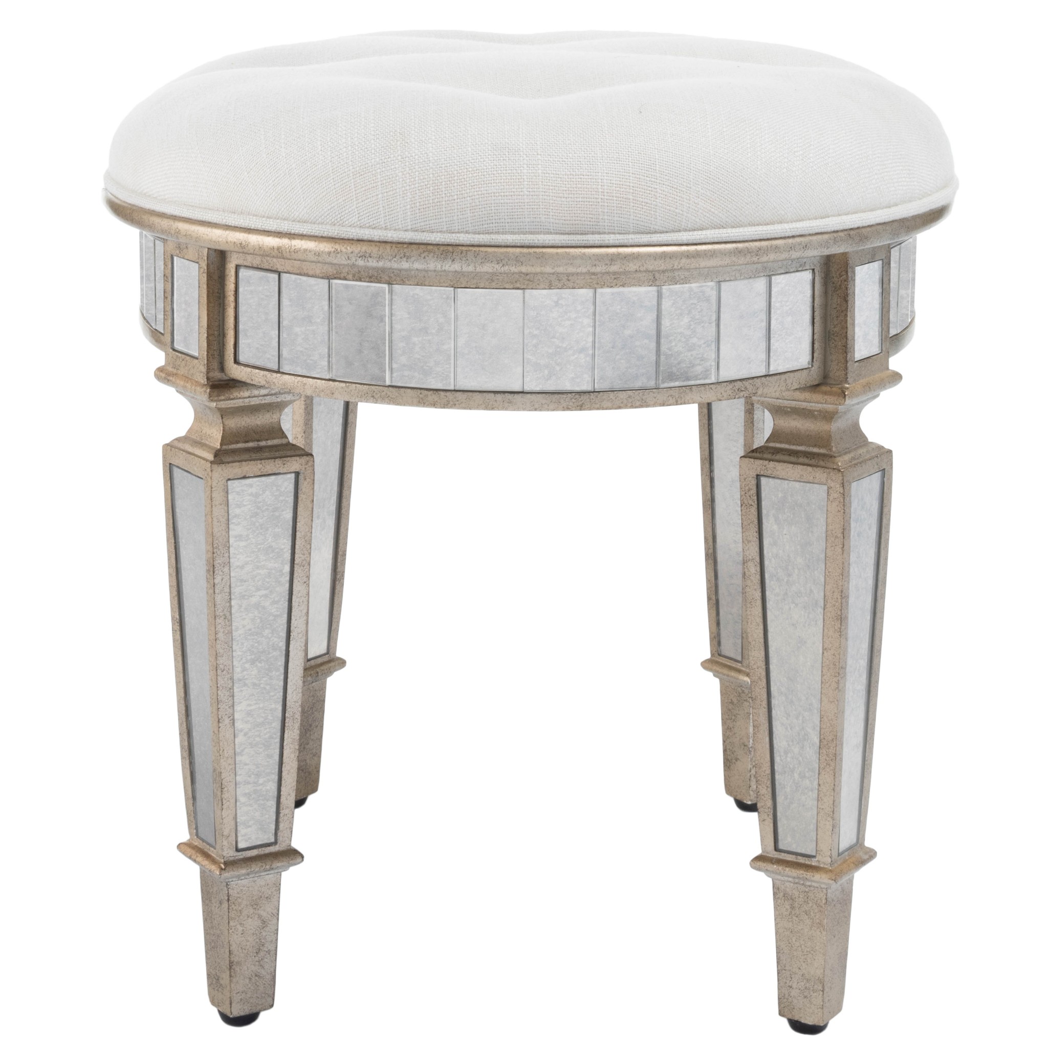 Modern Mirrored Vanity Stool