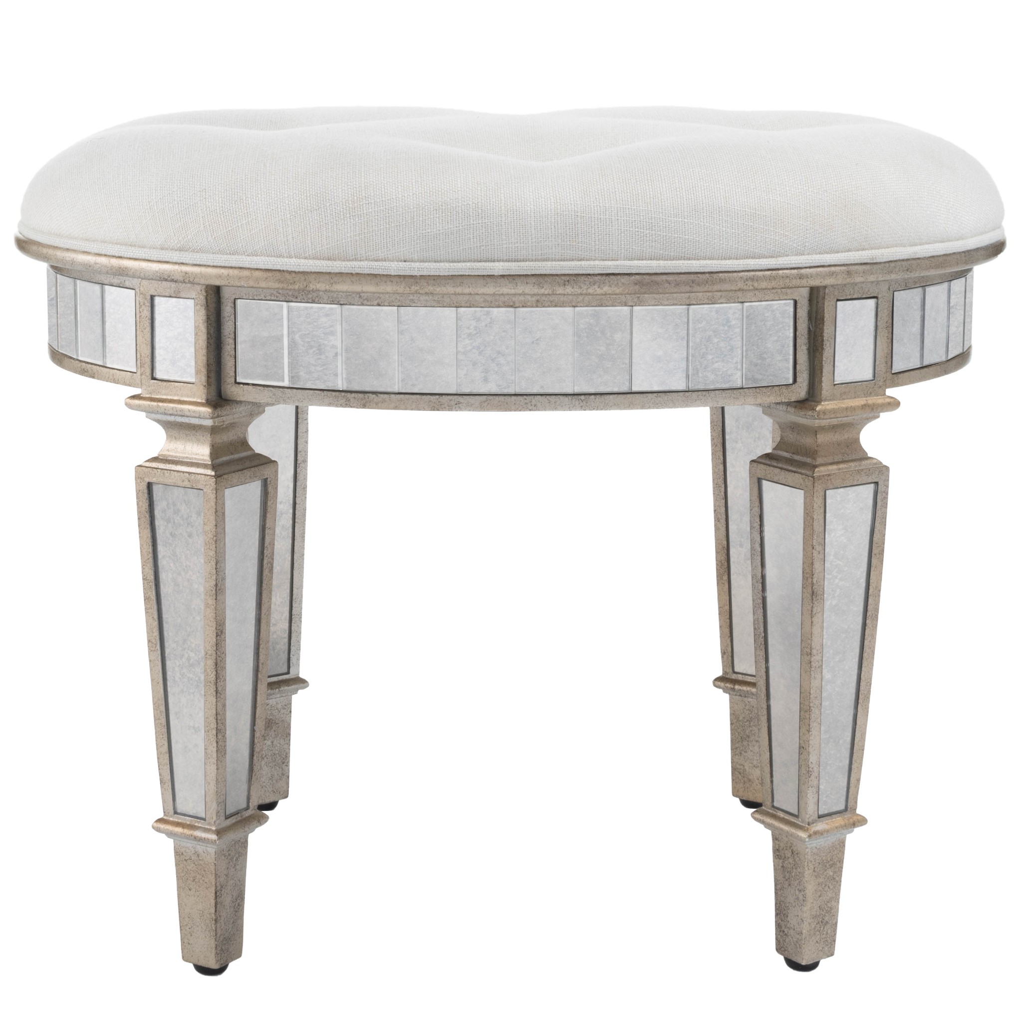 Modern Mirrored Vanity Stool