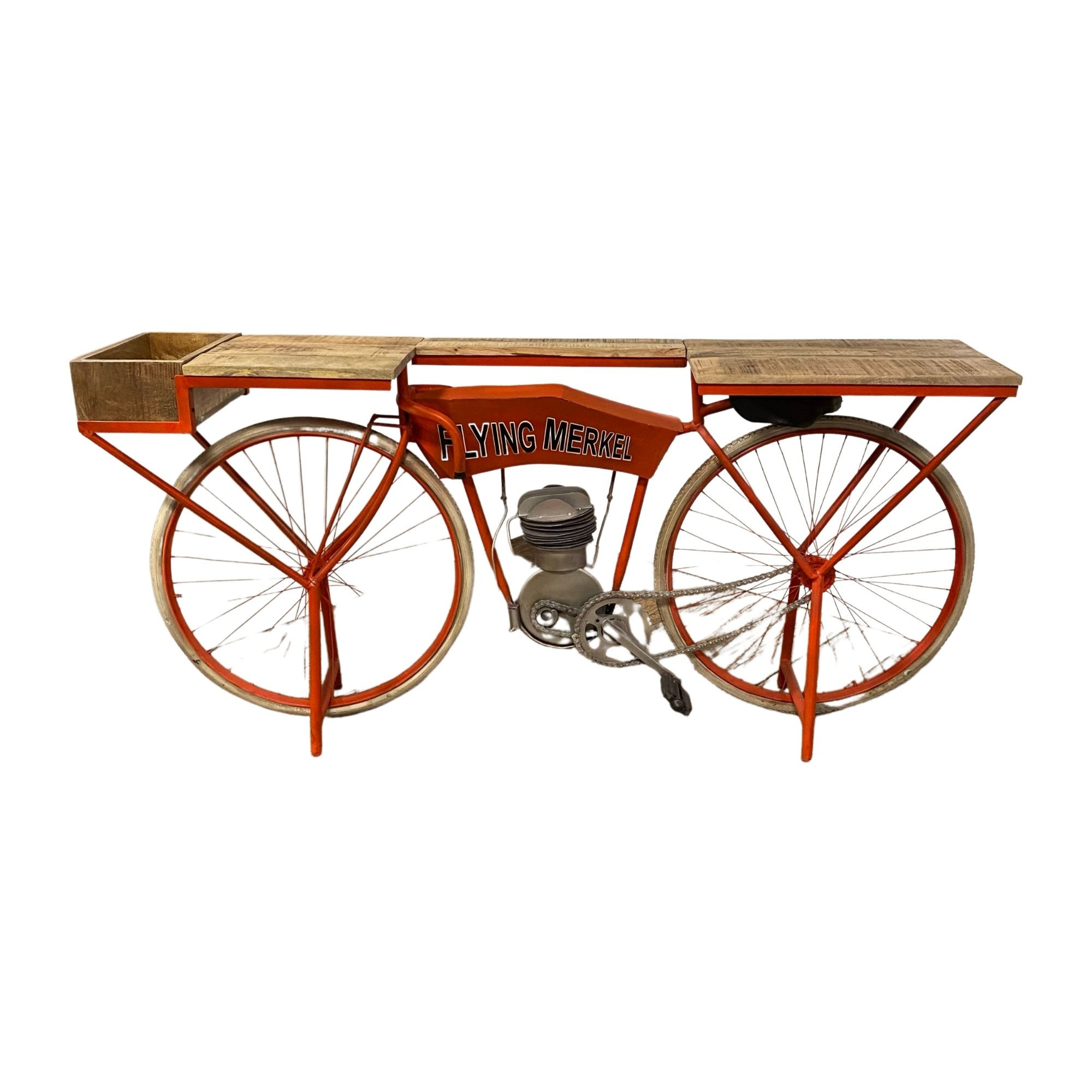 Orange Flying Merkel Motorcyle Bar Cart