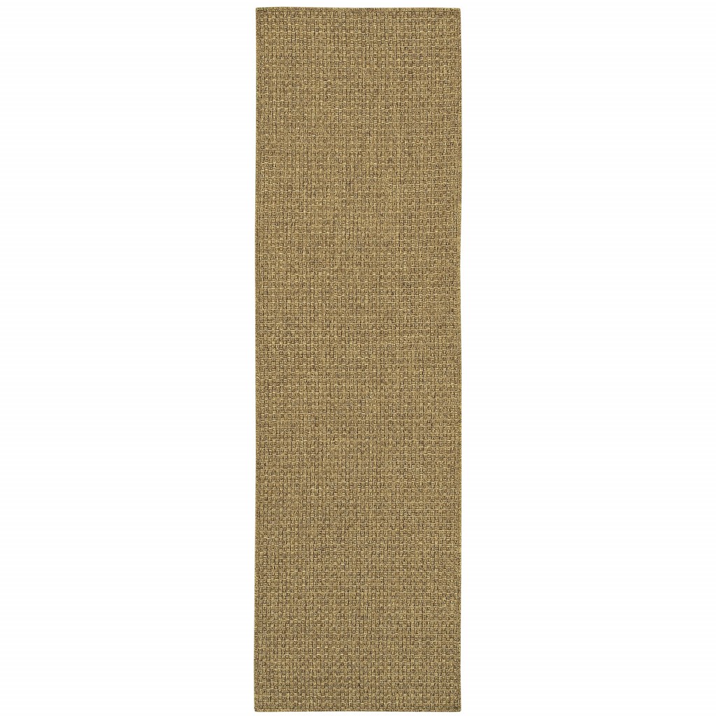2X8 Solid Tan Indoor Outdoor Runner Rug