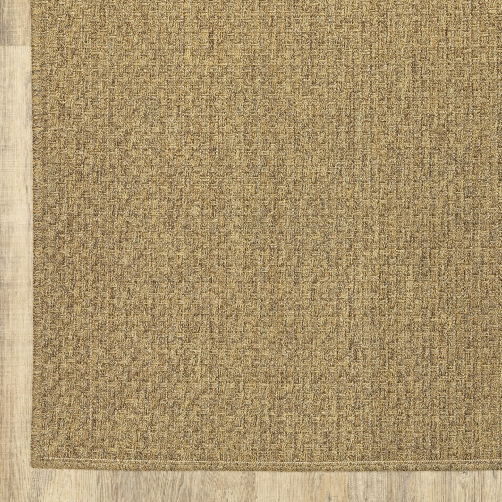 2X8 Solid Tan Indoor Outdoor Runner Rug