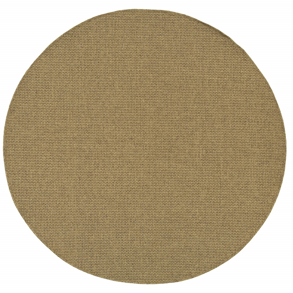 8' x 8' Tan Indoor Outdoor Area Rug-389471-1