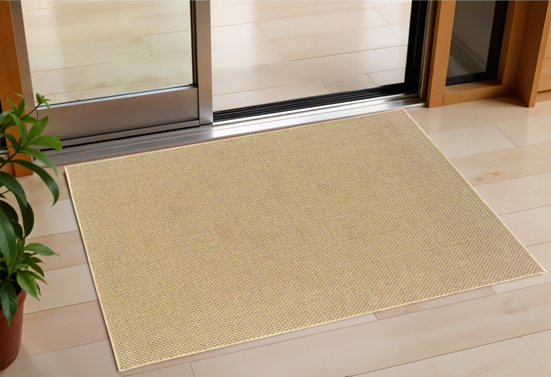 2' X 4' Beige Chevron Indoor Outdoor Area Rug-389474-1