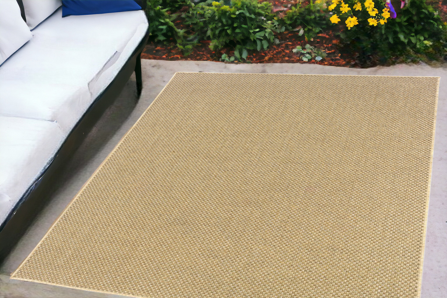 4' x 6' Beige Indoor Outdoor Area Rug-389475-1